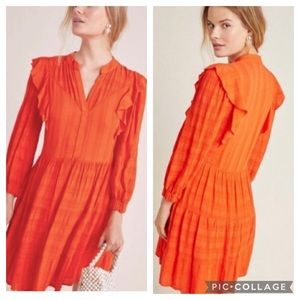 Anthro Amandi Rossi Ruffled Tunic Dress